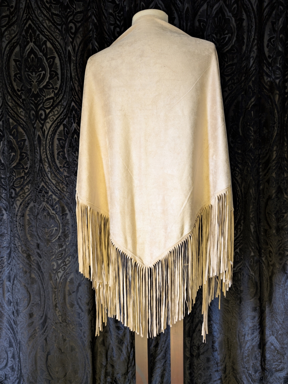 Cream Fringe Shawl Wrap - Elegant Women's Accessory
